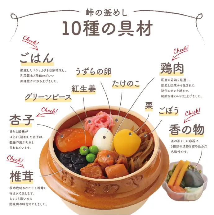 「峠の釜めし」こだわりの食材